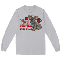 Moon Dust my valentine has paws french bulldog Long Sleeve Tee - RanaPortraitStore
