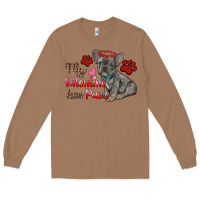 Toasted Coconut my valentine has paws french bulldog Long Sleeve Tee - RanaPortraitStore