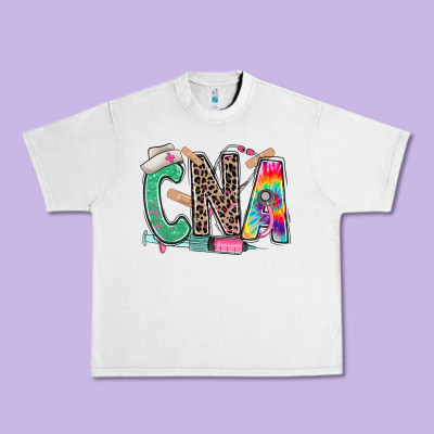 Cna Nurse Tie Dye Leopard Urban Heavy Tee Designed By Ranaportraitstore