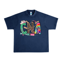 Navy cna nurse tie dye leopard Urban Heavy Tee - RanaPortraitStore