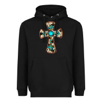 Black cowhide gemstone  cross Heavyweight Hoodie - JahusDesignShop