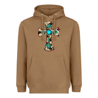 Toasted Coconut cowhide gemstone  cross Heavyweight Hoodie - JahusDesignShop
