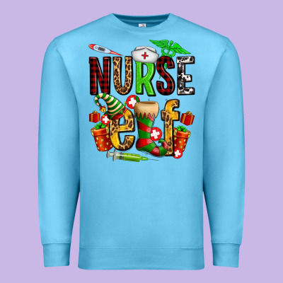 Nurse Elf Premium Sweatshirt Designed By Adodesignshop