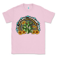 Bubblegum Pink western rainbow with cactus Classic Tee - RanaPortraitStore