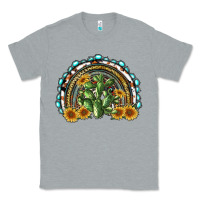 Heather Grey western rainbow with cactus Classic Tee - RanaPortraitStore