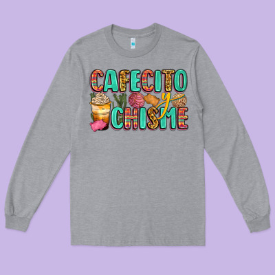 Cafecito Y Chisme Long Sleeve Tee Designed By Zillion Design Studio