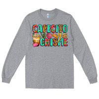 Heather Grey cafecito y chisme Long Sleeve Tee - Zillion Design Studio