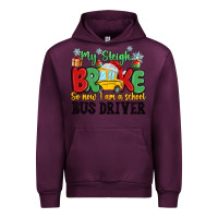 Mauve Wine my sleigh broke so now i am a school bus driver Urban Hoodie - MaliasSmallBusiness