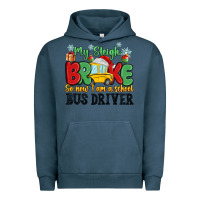 Pigment Midnight Navy my sleigh broke so now i am a school bus driver Urban Hoodie - MaliasSmallBusiness
