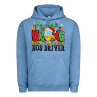 Pigment Pebble Blue my sleigh broke so now i am a school bus driver Urban Hoodie - MaliasSmallBusiness