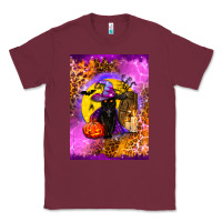 Burgundy witchy cat Classic Tee - BundleAndBundleShop