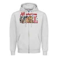 Dove Grey All American girl with cowgirl Zipper Hoodie - Neo Western