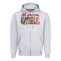 Heather Grey All American girl with cowgirl Zipper Hoodie - Neo Western