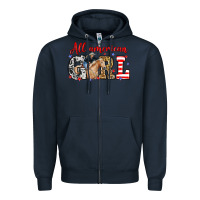 Navy All American girl with cowgirl Zipper Hoodie - Neo Western