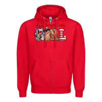 Red All American girl with cowgirl Zipper Hoodie - Neo Western