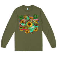 Army Green texas map Long Sleeve Tee - Zillion Design Studio