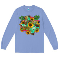 Colony Blue texas map Long Sleeve Tee - Zillion Design Studio