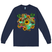 Navy texas map Long Sleeve Tee - Zillion Design Studio