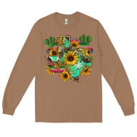 Toasted Coconut texas map Long Sleeve Tee - Zillion Design Studio