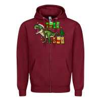 Burgundy tree rex Zipper Hoodie - CowhideDigitalArt