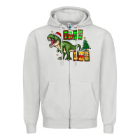 Dove Grey tree rex Zipper Hoodie - CowhideDigitalArt
