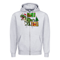 Heather Grey tree rex Zipper Hoodie - CowhideDigitalArt
