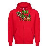 Red tree rex Zipper Hoodie - CowhideDigitalArt