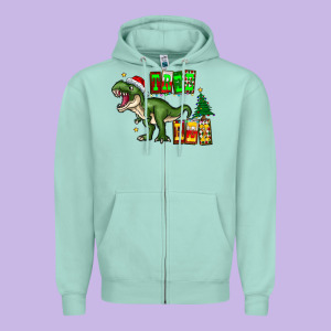 Tree Rex Zipper Hoodie Designed By Cowhidedigitalart