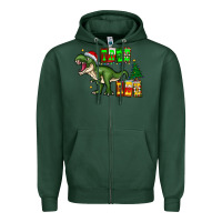 Sports Green tree rex Zipper Hoodie - CowhideDigitalArt