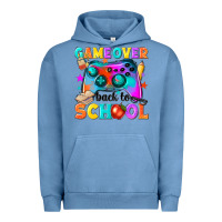 Pigment Pebble Blue game over back to school Urban Hoodie - NancyCooperArtShop