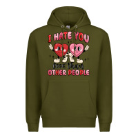 Army Green i hate you less than other people Premium Hoodie - MaliasSmallBusiness