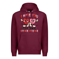 Burgundy i hate you less than other people Premium Hoodie - MaliasSmallBusiness