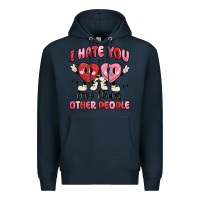 Navy i hate you less than other people Premium Hoodie - MaliasSmallBusiness