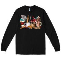 Black bakery coffee cups Long Sleeve Tee - AdoDesignShop