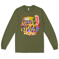 Army Green tan tipsy summer Long Sleeve Tee - texasbilliewilder