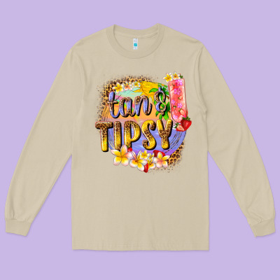 Tan Tipsy Summer Long Sleeve Tee Designed By Texasbilliewilder