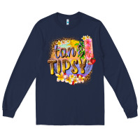 Navy tan tipsy summer Long Sleeve Tee - texasbilliewilder