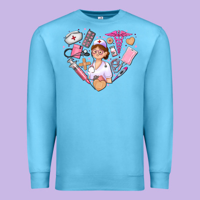 Nurse And Nurse Element Heart Premium Sweatshirt Designed By Adodesignshop
