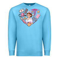 Ocean Blue nurse and nurse element heart Premium Sweatshirt - AdoDesignShop