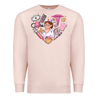 Pale Pink nurse and nurse element heart Premium Sweatshirt - AdoDesignShop
