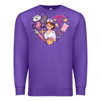 Purple nurse and nurse element heart Premium Sweatshirt - AdoDesignShop