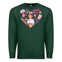 Sports Green nurse and nurse element heart Premium Sweatshirt - AdoDesignShop