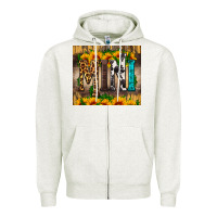 Oatmeal Heather mini tumbler Zipper Hoodie - HRA Design Shop