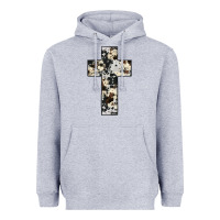 Heather Grey cowhide cross Heavyweight Hoodie - JahusDesignShop