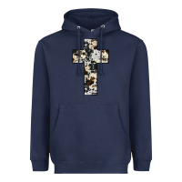 Navy cowhide cross Heavyweight Hoodie - JahusDesignShop