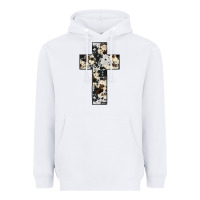 White cowhide cross Heavyweight Hoodie - JahusDesignShop