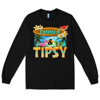 Black tanned and tipsy Long Sleeve Tee - texasbilliewilder