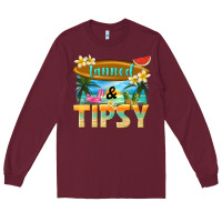 Burgundy tanned and tipsy Long Sleeve Tee - texasbilliewilder