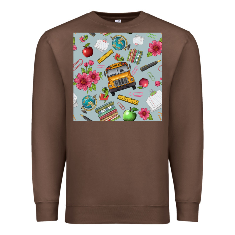 School Bus Back To School Seamless Pattern Premium Sweatshirt by BundleAndBundleShop | Teevron