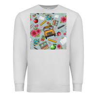 Dove Grey school bus back to school seamless pattern Premium Sweatshirt - BundleAndBundleShop